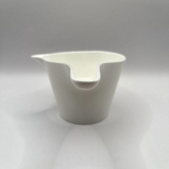 Fortressa Fortaluxe Super White Sauce Pan Gravy Boat Ceramic 4” Diameter - Picture 2 of 7